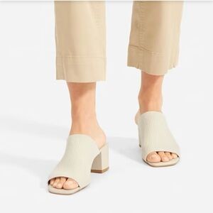 NEW Everlane Bone Cream Glove ReKnit Mule Heel Sandal in Size 7.5